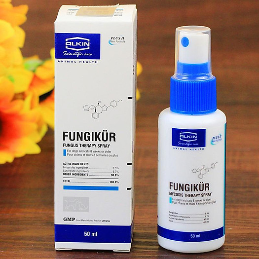 Xịt trị nấm , vảy gàu Fungikur cho chó mèo 50ml