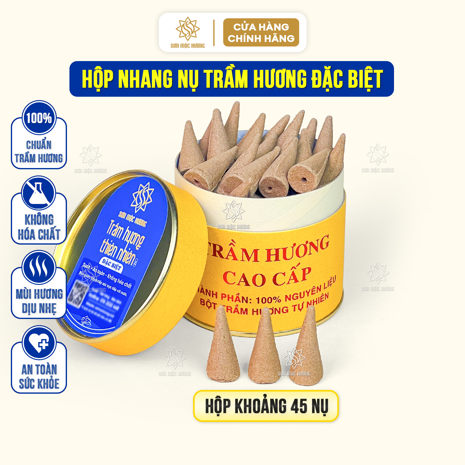  Nhang nụ trầm hương đặc biệt thơm ngọt tự nhiên đốt xông nhà phong thủy làm thơm phòng Sơn Mộc Hương 