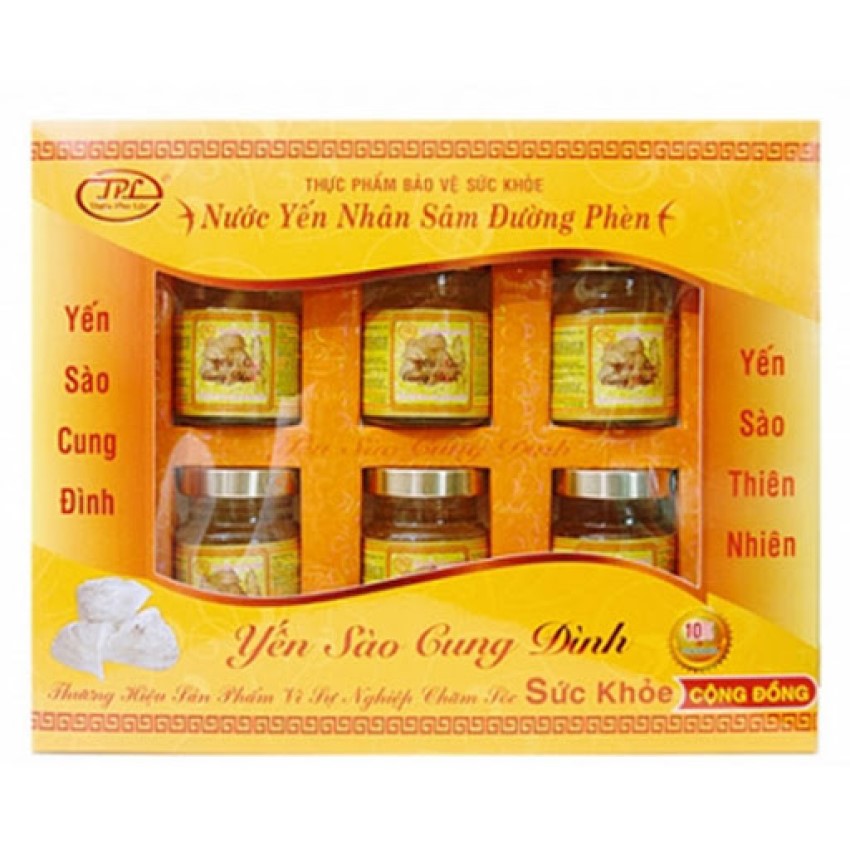 Yến sào Cung Đình nhân sâm đường phèn cao cấp 15% yến tổ
