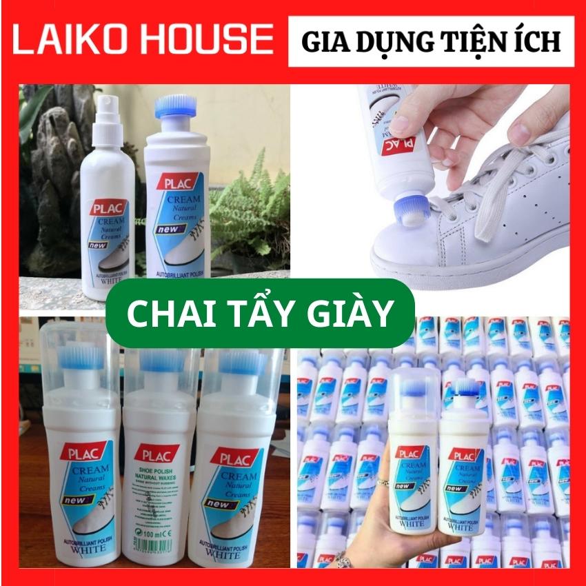 Chai Tẩy Trắng Giày Dép Túi Xách Siêu Sạch PLAC Có Đầu Chải - Lọ Tẩy Ố Giày Dép