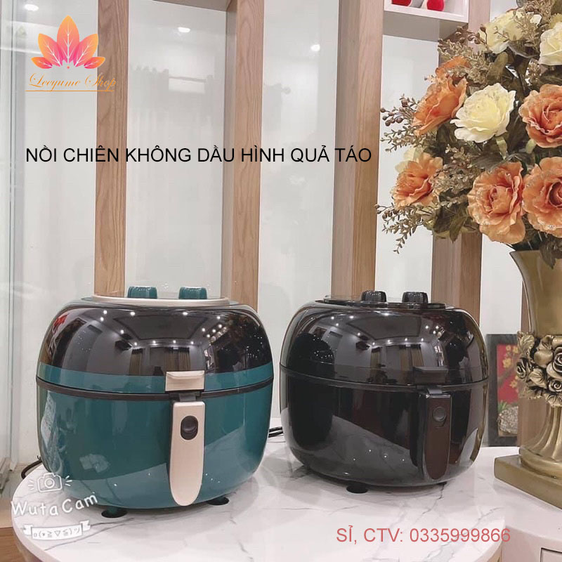 NỒI CHIÊN KHÔNG DẦU HOME THE CHEF - MẪU QUẢ TÁO SIÊU TO KHỔNG LỒ 8L - NỒI CHIÊN THỰC PHẨM AN TOÀN