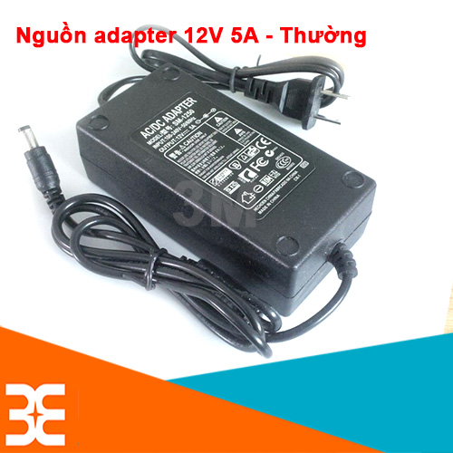 Nguồn Adapter 12V-5A 5.5x2.1MM Thường(BH 3 tháng)