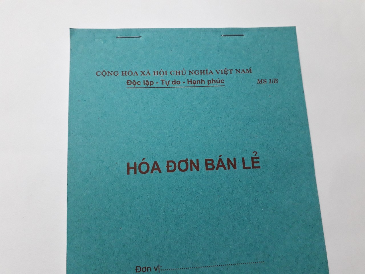10 quyển hóa đơn bán lẻ 1 liên loại đẹp