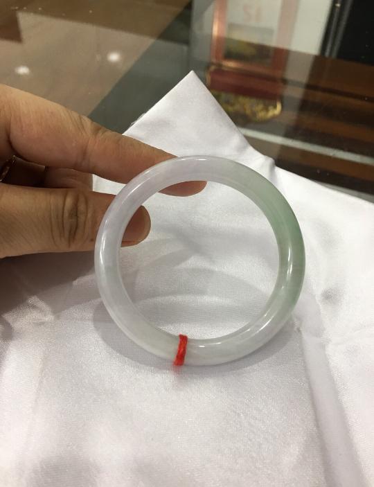 [HCM]Vòng Tay Đá Cẩm Thạch Liền Khối Trắng Vân Xanh Cao Cấp Kenzy102 ( Hàng như hình) Được Tư Vấn Chọn Side