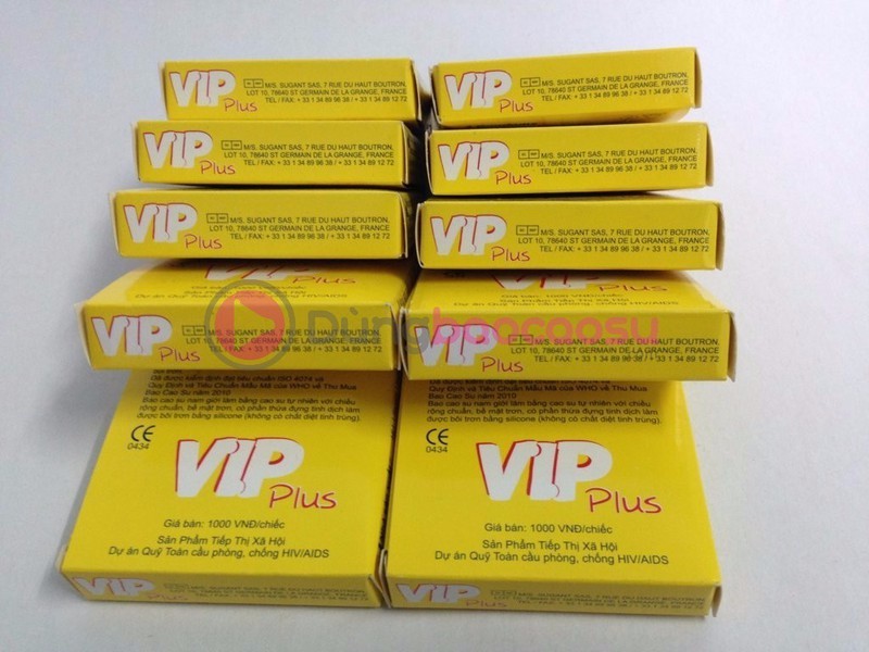 10 Hộp Bao cao su Gia Đình Vip plus - 30 chiếc