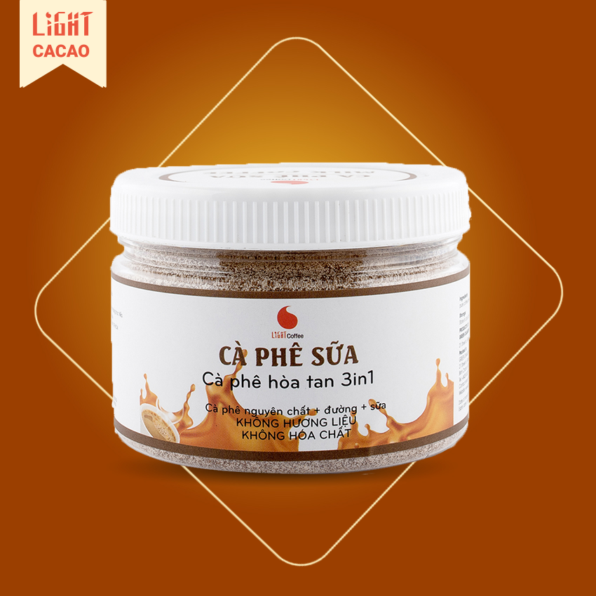 [HCM]Cà phê sữa hòa tan uống liền Light Coffee vị đậm đà không hương liệu Hũ 230g