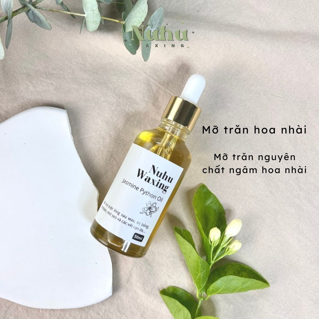  Mỡ trăn nguyên chất triệt lông mờ sẹo mờ thâm rạn da mỡ trăn hoa nhài 30ml 50ml | NuHuWaxing 