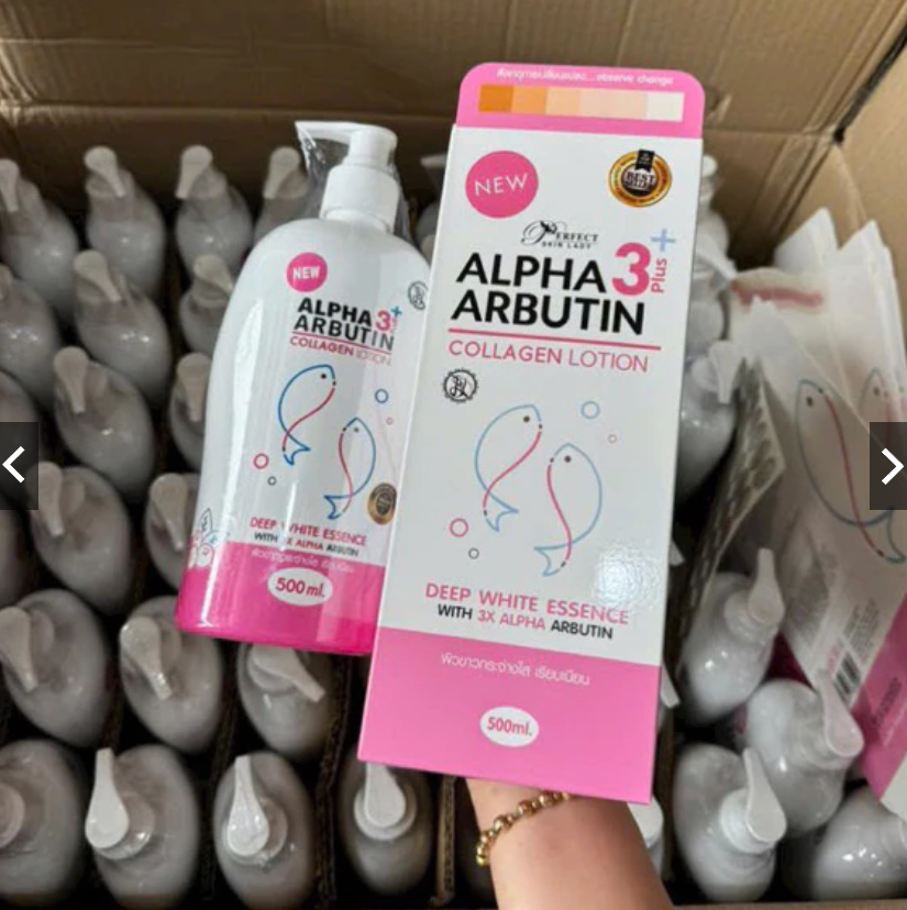 Sữa Dưỡng Thể Trắng Da, Dưỡng ẩm Alpha Arbutin 3Plus Collagen Lotion 500ml, Kem Sữa Dưỡng Da Dịu Nhẹ Làm Sáng Da