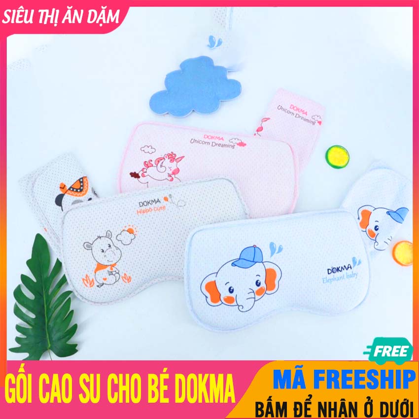 Gối Cao Su Non DOKMA Cho Bé Chống Trào Ngược, Méo Đầu, Đa Năng - Goi cho be so sinh, Goi Ngu Cho Bé, Gối Sơ Sinh, Goi Chong Meo Dau Cho Be, Gối Chống Méo Đầu, Gối Cao Su Non Cho Bé Sơ Sinh - Gối Cao Su DOKMA - 8936090721650