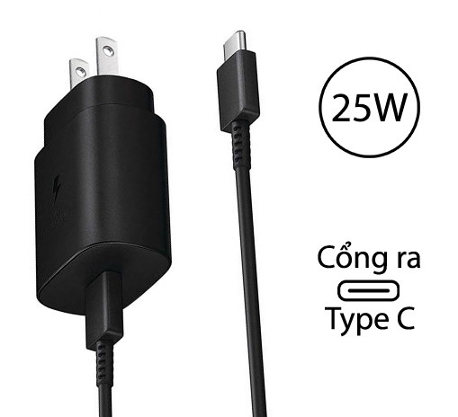 Bộ sạc nhanh samsung 25w pd 3.0 cho z flip z fold note 10 note 20 a71, a70, a80 a90, s20, s20+ s20 ultra s10+ s10 note9