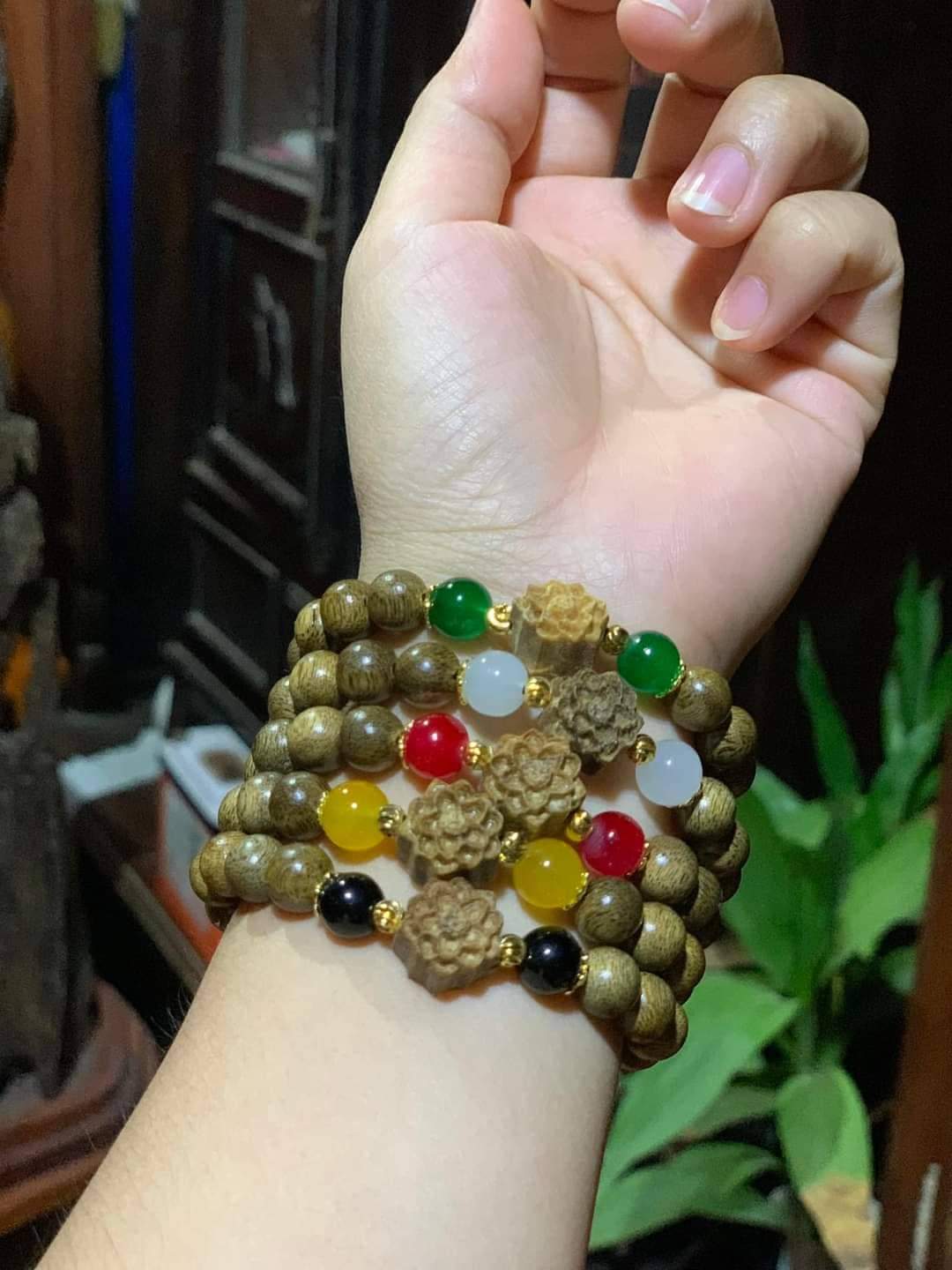 Vòng Trầm Hương Mix đá cực xinh 8 ly Thơm ngọt - Vòng Tay Phong Thủy Hạt Trầm Hương