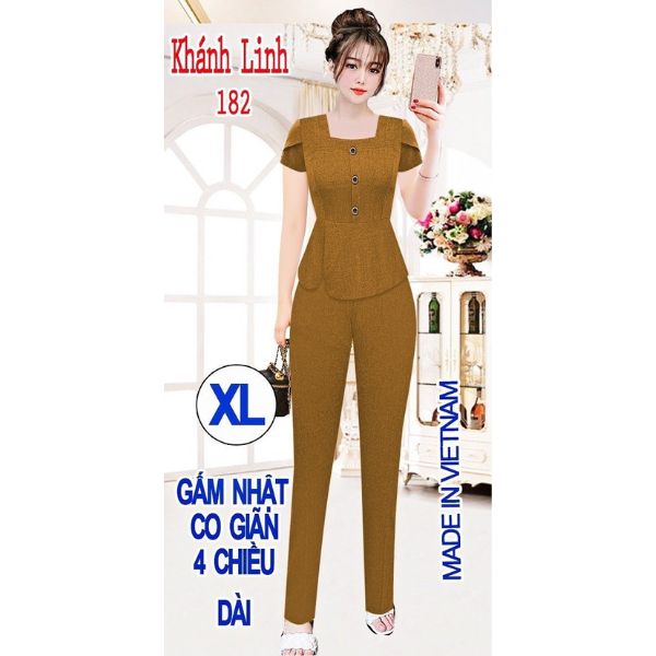 Đồ bộ nữ hàng thiết kế vải Gấm nhật ống đứng