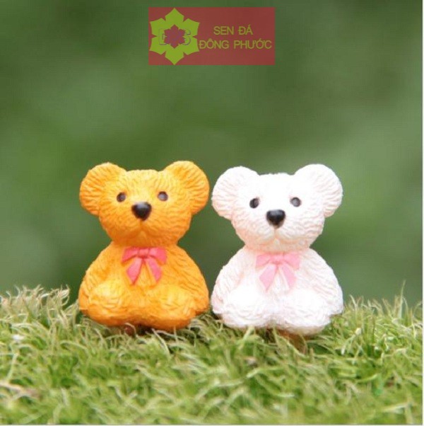 [HCM]Phụ kiện làm tiểu cảnh sen đá - Gấu teddy - sendadongphuoc
