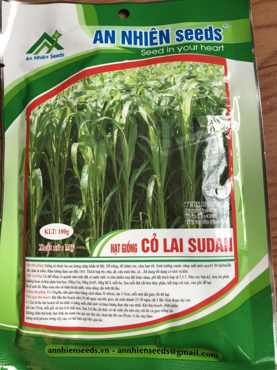 Hạt giống cỏ sudan lai, cỏ voi, cỏ chăn nuôi, gói 100g