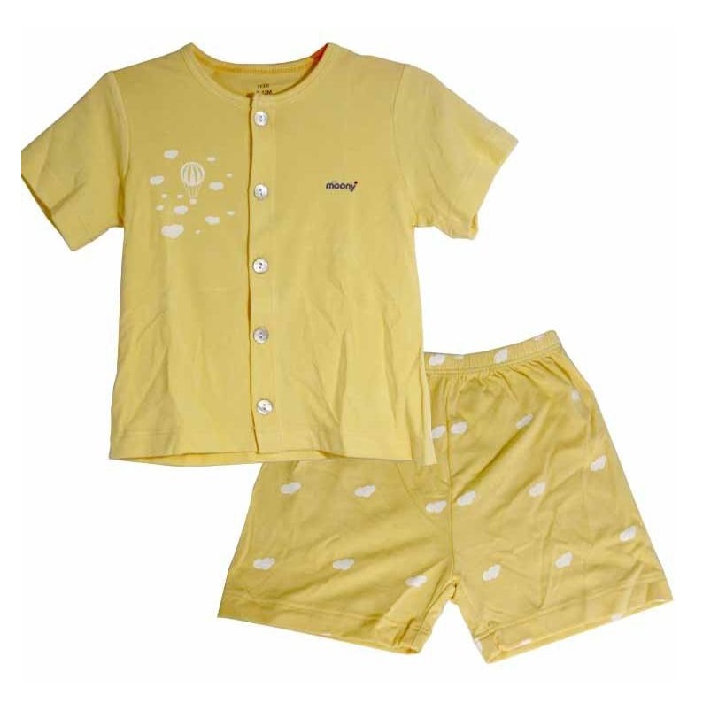 Bộ quần áo cộc Nuos cài khuy giữa chất Petit siêu mềm mịn, thoáng mát cho bé 9-12 tháng