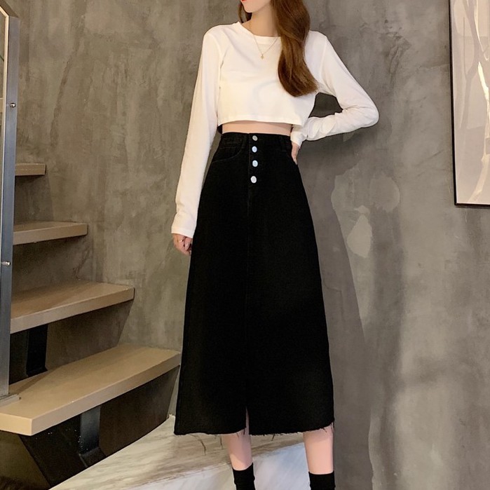 Áo Croptop Dài Tay Phong Cách Hàn Quốc