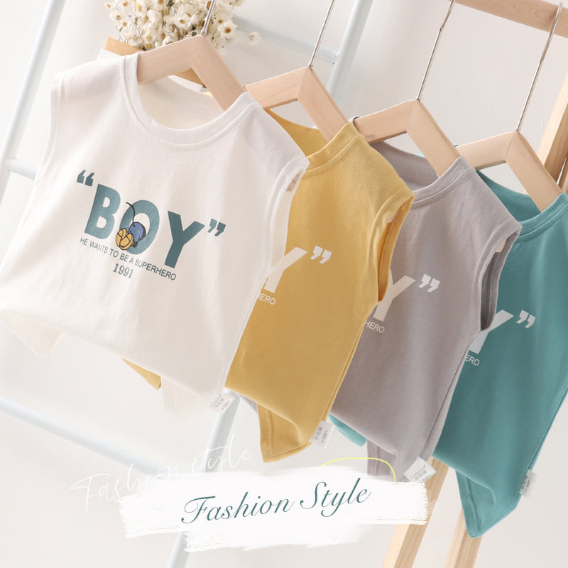 Áo ba lỗ cho bé trai BOY chất cotton thấm hút mồ hôi cho bé 6-40kg