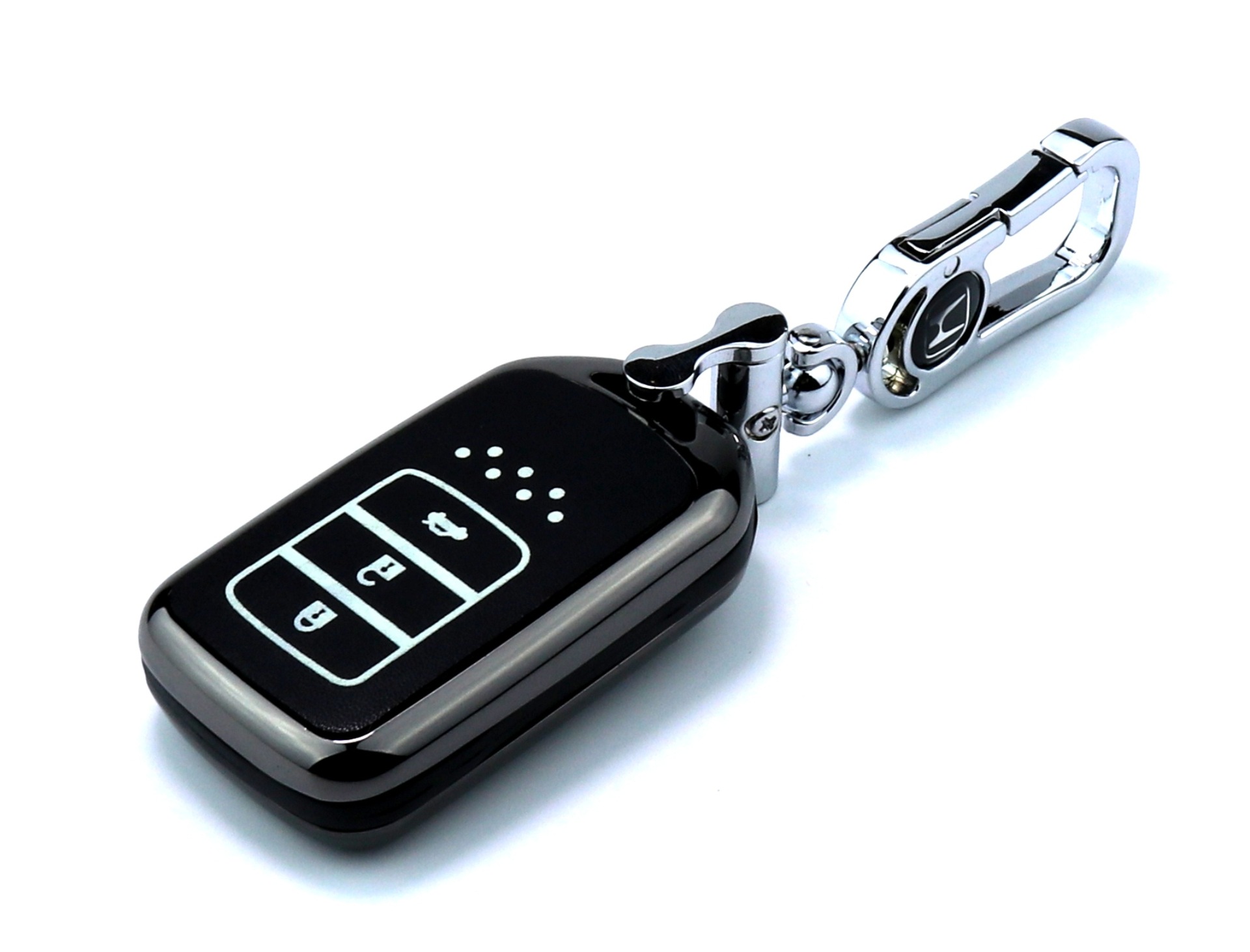 Combo Móc khóa và bao chìa khóa 3 nút bấm ô tô dùng cho Honda CRV/ Honda City/ Honda Civic/Honda Jazz  ( màu Vàng)