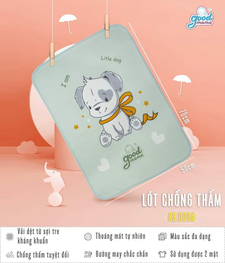 Miếng lót chống thấm cao cấp goodmama cho bé Êm ái, thoáng mát,-tấm lót chống thấm