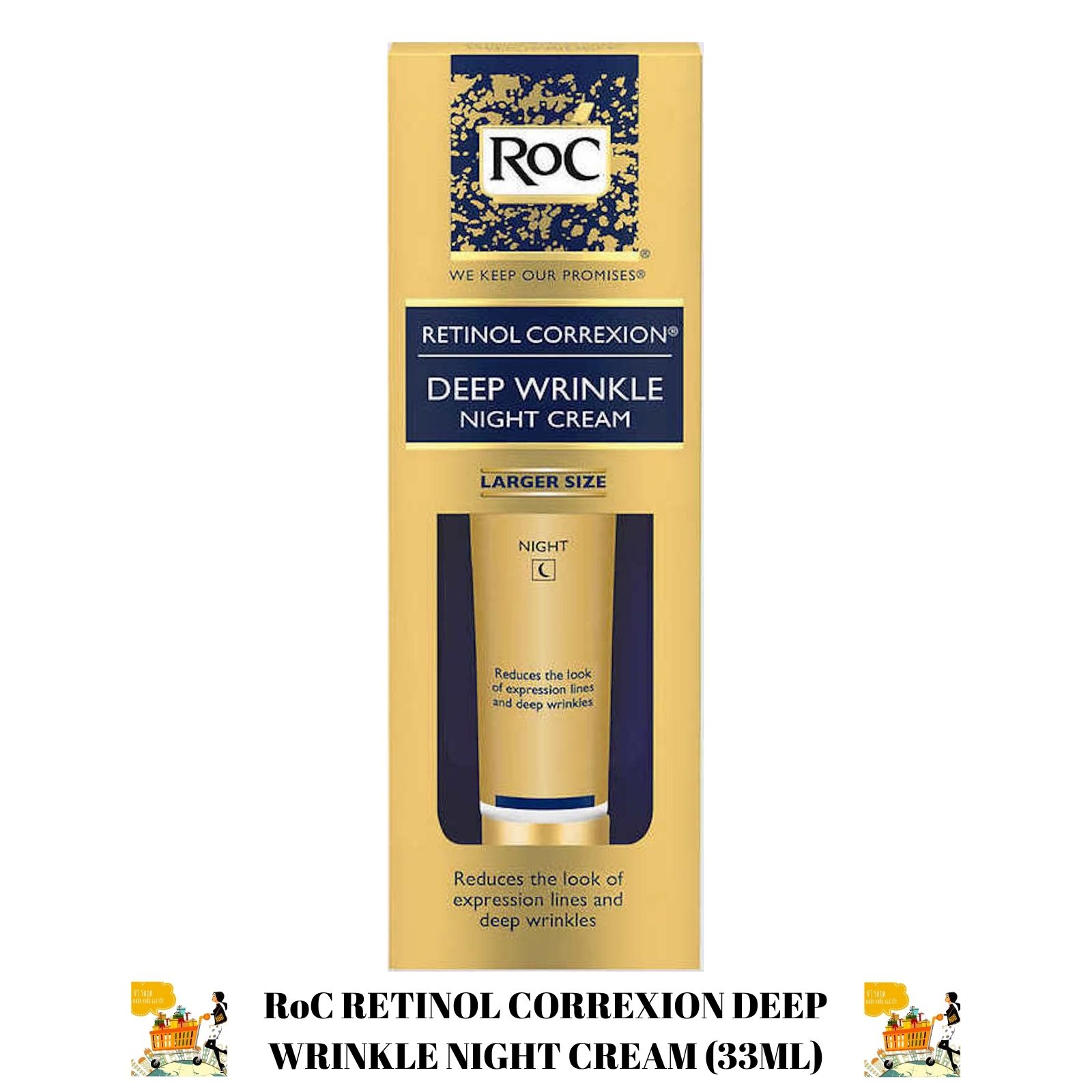 Kem Xóa Nếp Nhăn RoC RETINOL CORREXION DEEP WRINKLE NIGHT CREAM (33ML)