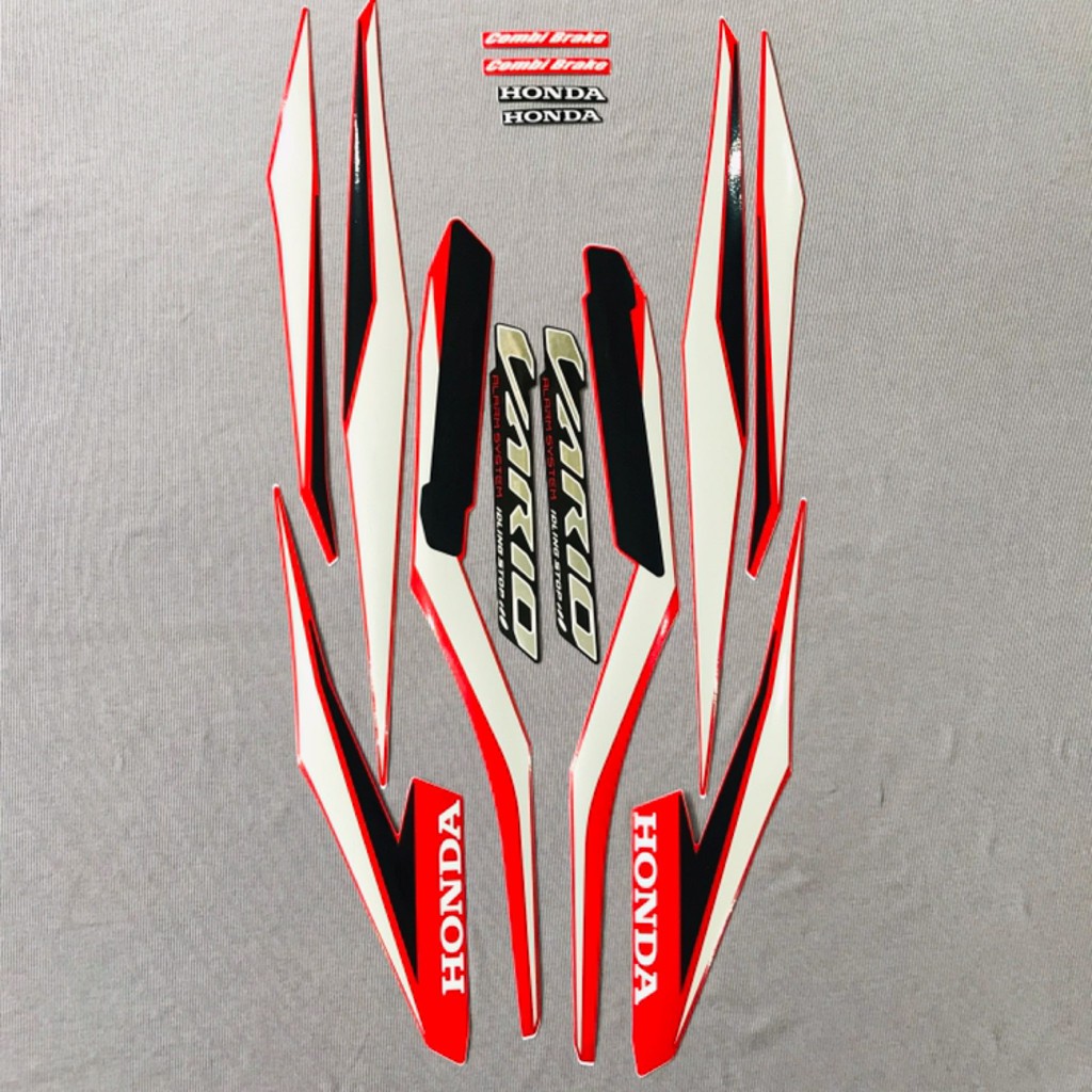 Nguyên bộ tem rời 3 lớp zin thái dán xe máy Honda Vario màu đỏ đen