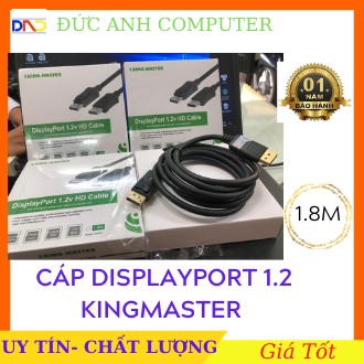 Cáp displayport kingmaster 1.2 km030 2 đầu dài 1m8 - full box bảo hành 12 tháng 1 đổi 1 - cam kết đúng hàng chính hãng-