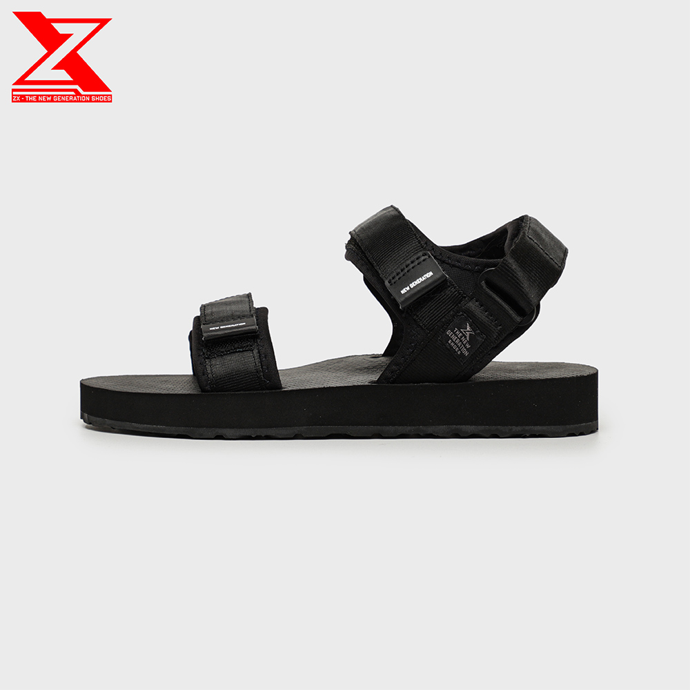 Giày sandal nam zx 2613 đế cao su classic all black