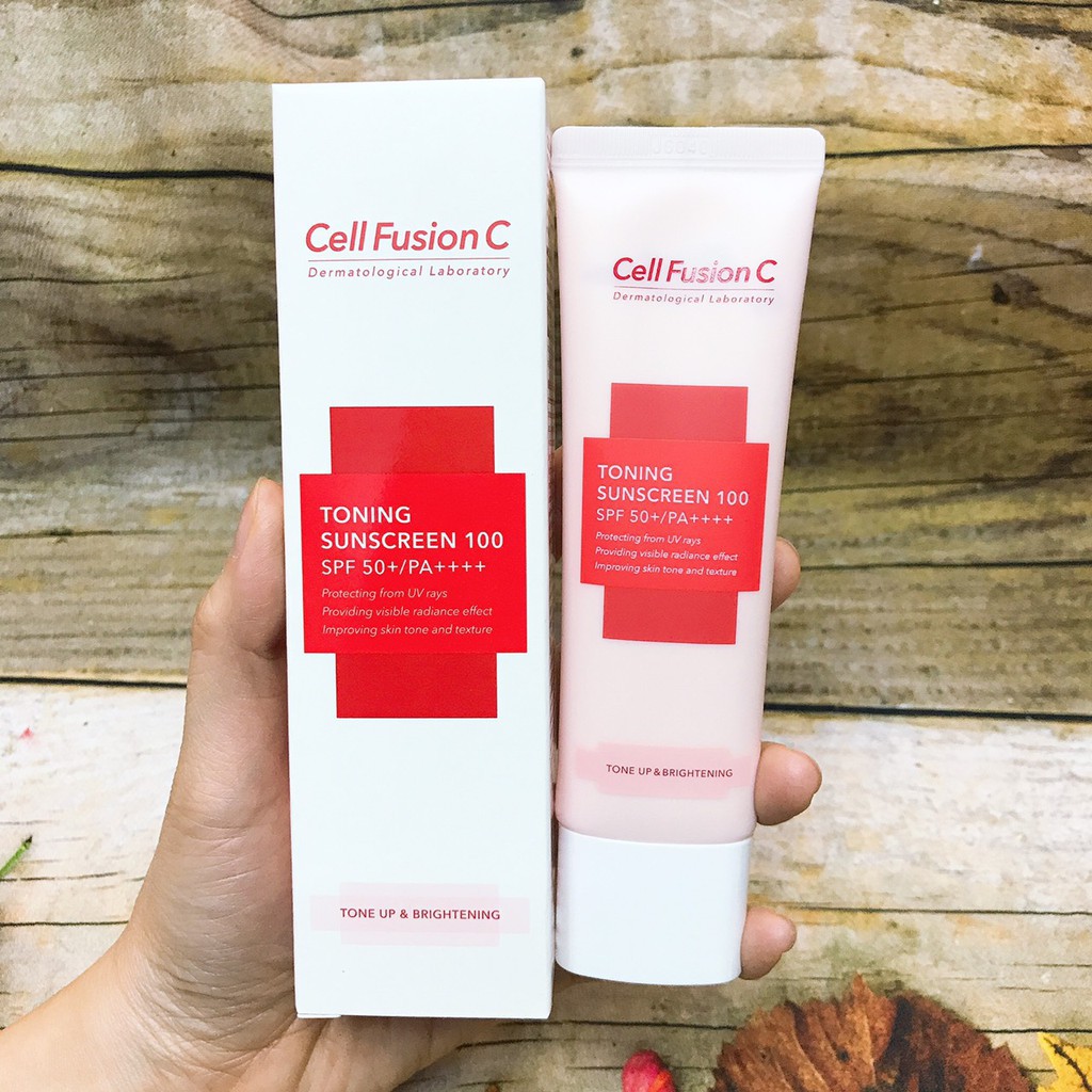 Kem Chống Nắng Cell Fusion C Toning Sunscreen 100 SPF50+/ PA +++ nâng tông màu hồng