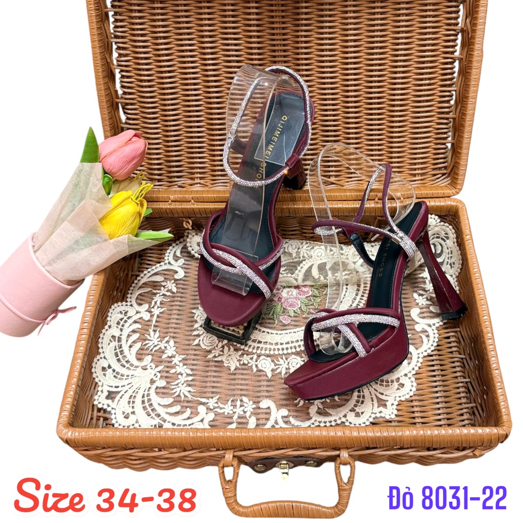 [Size 34>>>38] Diamond Rolled High Heel Sandals - Women's High Heel Sandals 11P Fullbox 8031-22 - 6