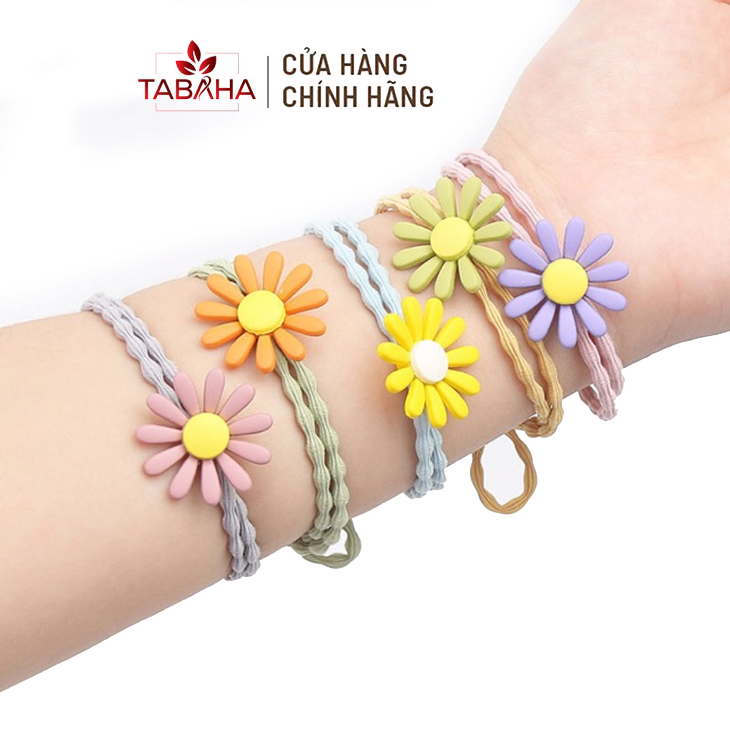 Dây Buộc Tóc Hoa Cúc Tabaha Nhiều Màu Sắc Hot Trend (giao màu ngẫu nhiên)