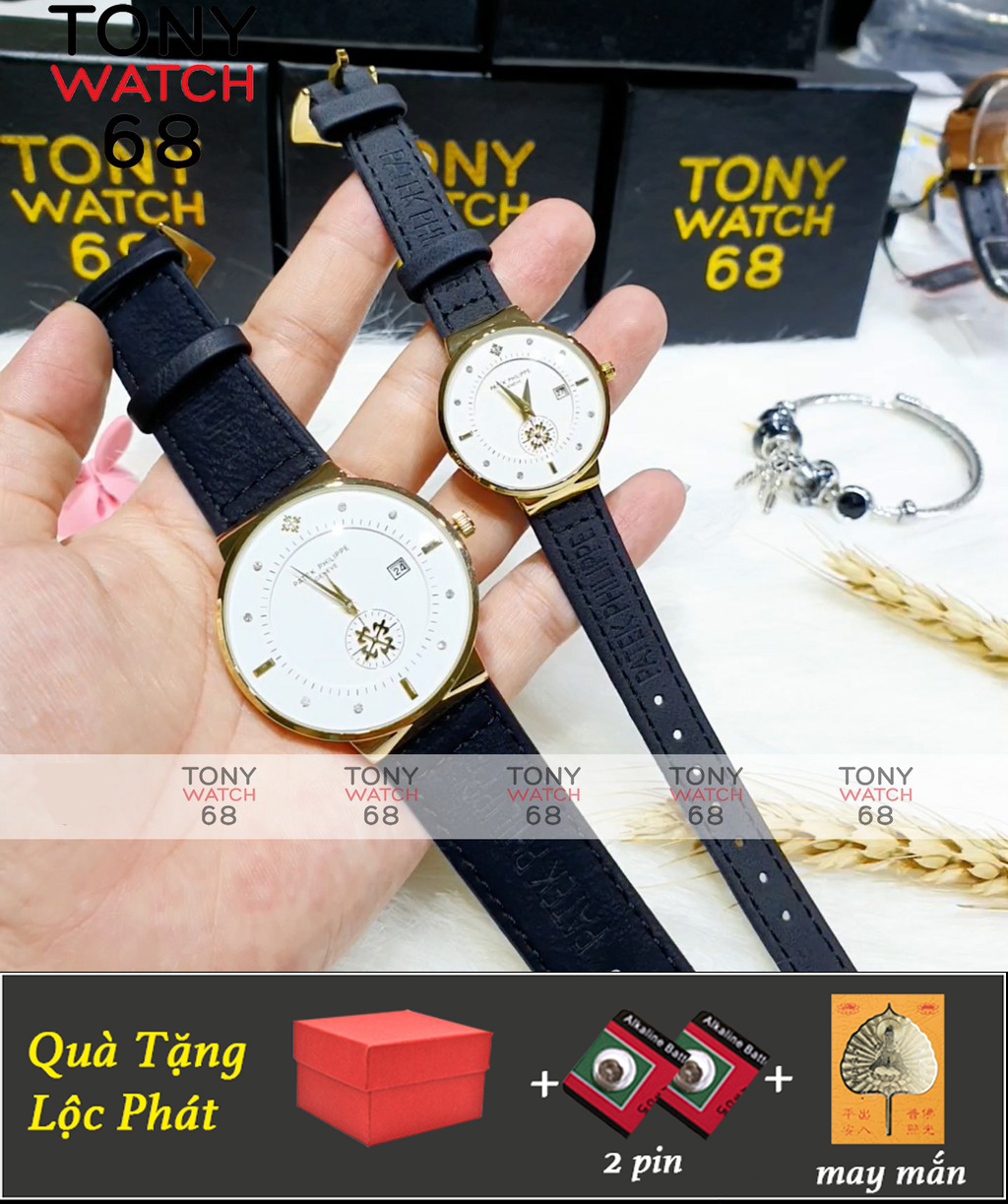 ĐỒNG HỒ ĐÔI CẶP NAM NỮ CHẠY KIM RỐN GIÁ 1 ĐÔI DÂY DA MÁY NHẬT ÔM TAY BẢO HÀNH 1 NĂM KÍNH CHỐNG TRẦY, CHỐNG NƯỚC TẶNG KÈM 2 PIN, LÁ BỒ ĐỀ TRỊ GIÁ 100K