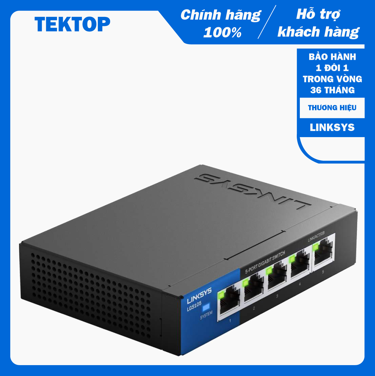 (BẢO HÀNH CHÍNH HÃNG 1 ĐỔI 1 TRONG VÒNG 3 NĂM) Bộ chia tín hiệu 5 cổng Gigabit LinkSys LGS105