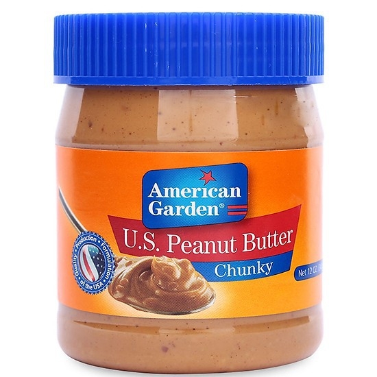 Bơ đậu phộng chunky american garden hộp 340 g