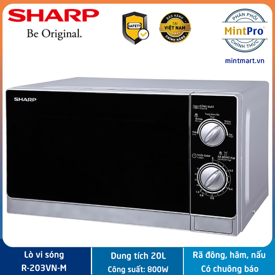 Lò vi sóng sharp r-203vn-m 20 lít - hàng chính hãng - bảo hành 12 tháng