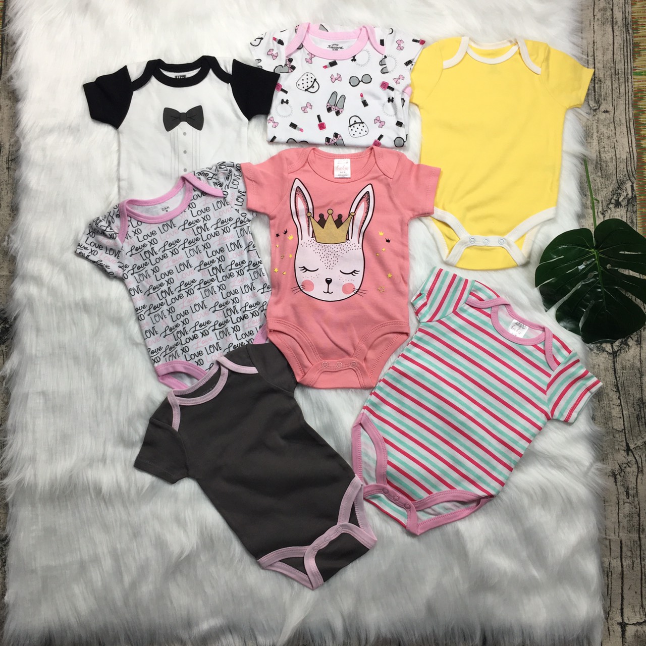 Combo 3 Bộ bodysuit cộc tay chất cotton cho bé trai bé gái từ 0-8kg BBĐCT0200 đồ sơ sinh cho bé