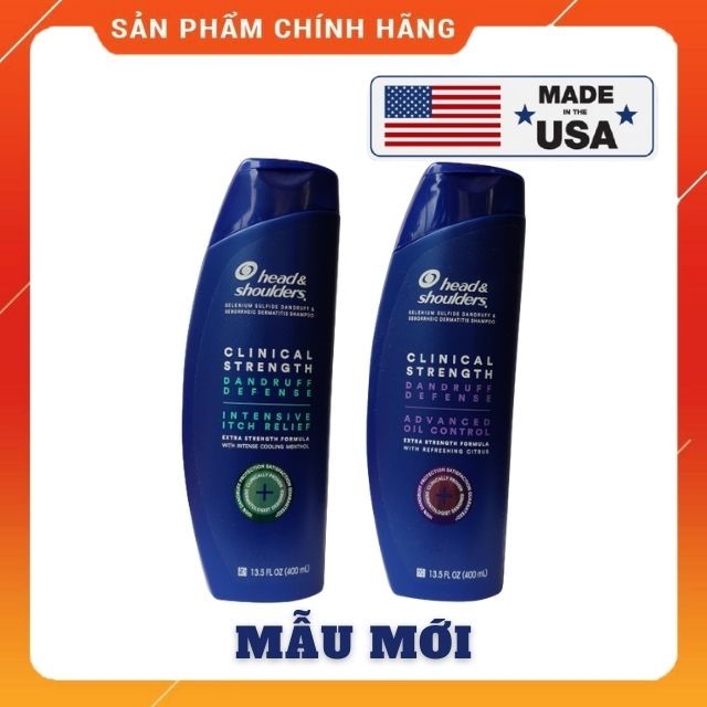 Dầu gội đầu Head & Shoulders Mỹ, Ngăn Gàu, nấm da đầu - head and shoulders Clinical Strength Ngăn Gàu, Nấm Da đầu cho nam và nữ 400 ml USA - Chị Vịt Shop