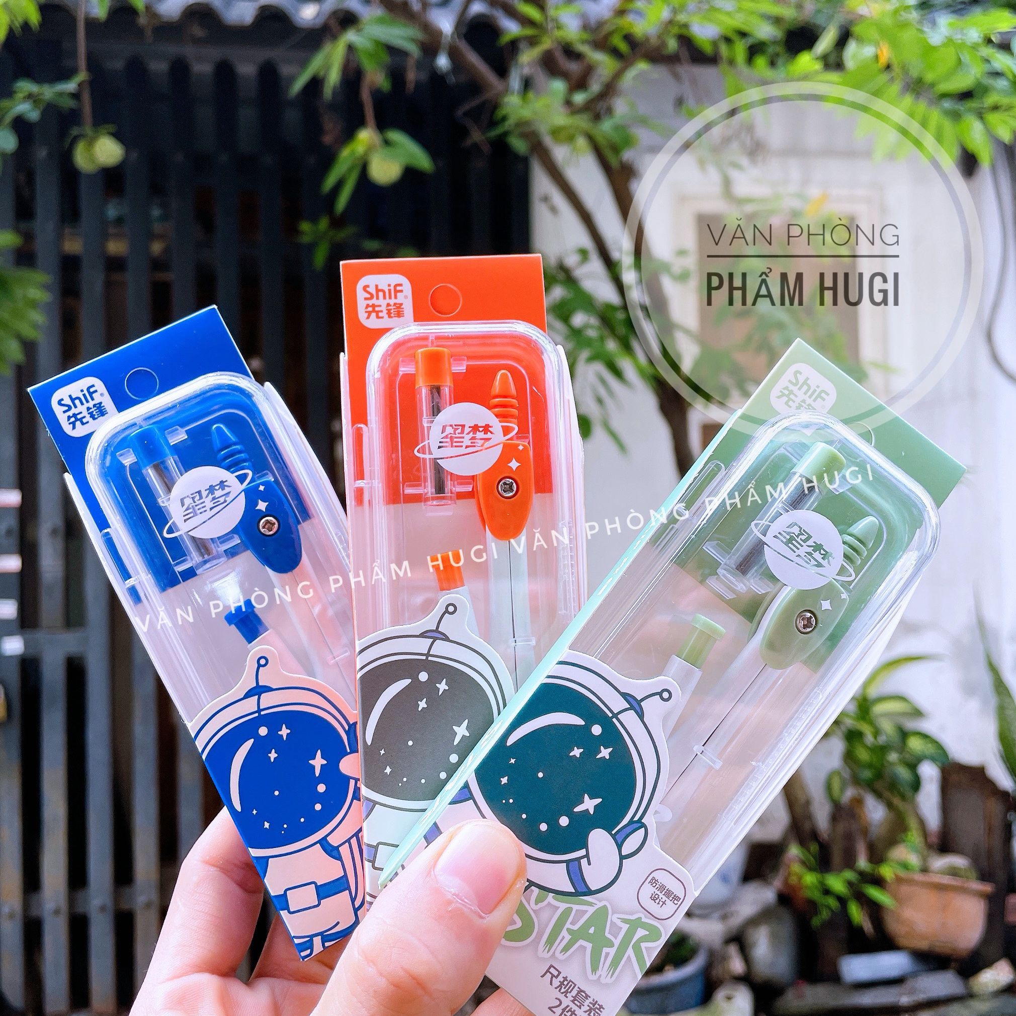 Compa chì bấm vẽ kỹ thuật thân kim loại chắc chắn dành cho học sinh