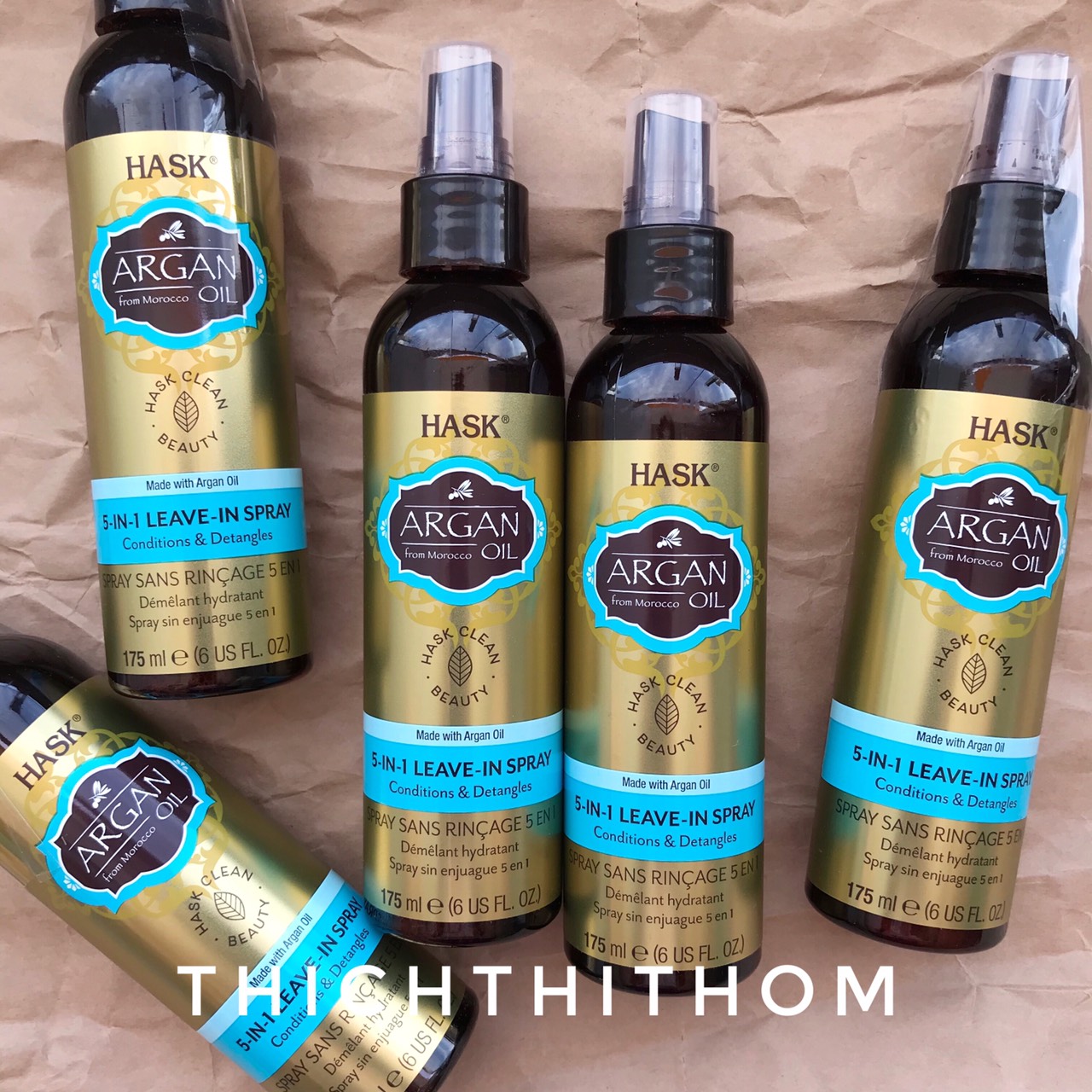 Xịt dưỡng tóc hask argan oil from moroccon giúp phục hồi tóc 175ml