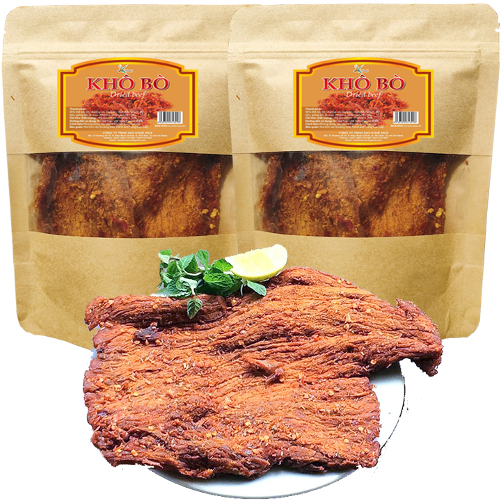 [HCM]Combo 1Kg 2 Bịch Khô Bò Miếng Mềm Cao Cấp Thương Hiệu SK FOOD Có Giấy Công Bố Chất Lượng Sản Phẩm
