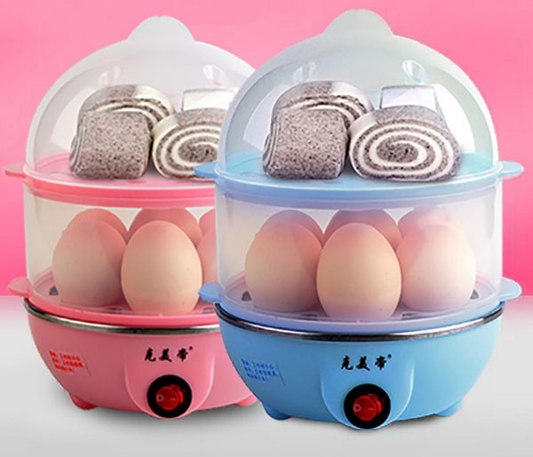 Nồi hấp, luộc trứng và bánh 2 tầng đa năng - Máy hấp thực phẩm 2 tầng: Luộc trứng, hâm nóng thức ăn, hâm nóng sữa cho bé,... LinhKiệnNhấtTâm..