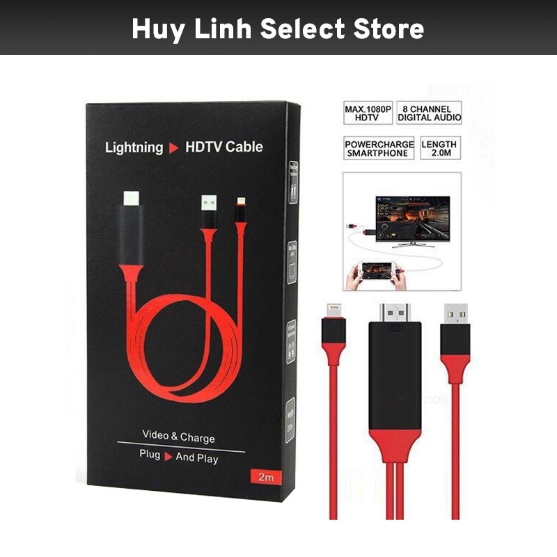 Cáp chuyển tín hiệu Iphone Lightning To HDMI - Siêu xịn - Kết nối sang tivi, TV, máy chiếu HDTV Cable Plug and Play