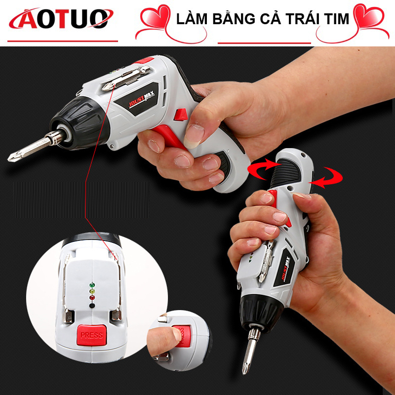 AOTUO Máy khoan máy bắn vít máy khoan cầm tay máy khoan mini bộ máy khoan và vặn ốc vít đa năng có sạc tích điện Joust Max khoan bắn vít không dây dùng pin 4.8v
