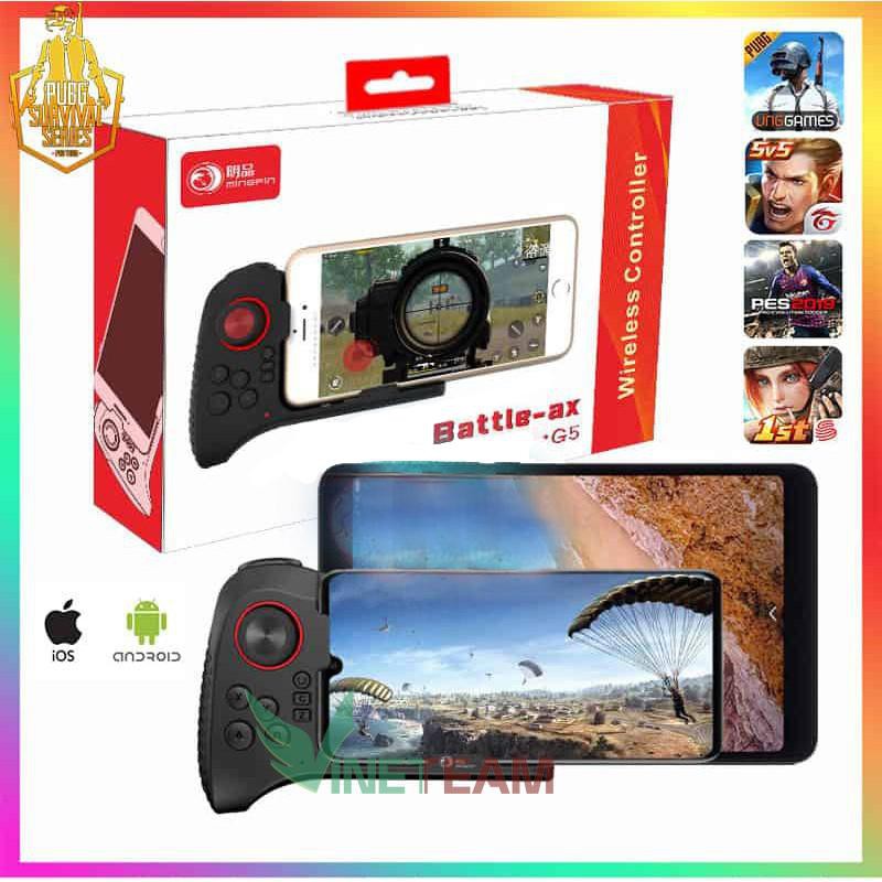 Tay cầm chơi game một bên Battle AX- G5 cho điện thoại,iPad chơi PUBG, chơi trực tiếp game từ Appstore/Chplay -DC4017
