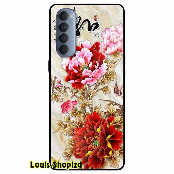 [HCM]Ốp Lưng Dành Cho Oppo Reno 4 - Reno 4 Pro Mẫu Mẫu Đơn Đỏ Hồng