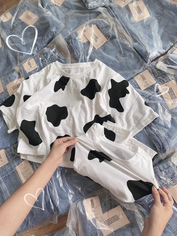 Áo croptop tay lỡ bò sữa