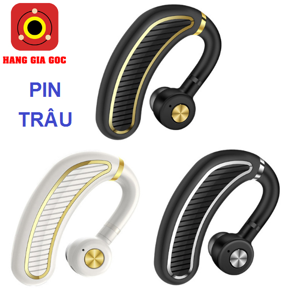 Tai nghe bluetooth K21 pin lớn 300mAh mỗi lần sạc nghe được 30 tiếng, đàm thoại to rõ thích hợp chạy xe công nghệ - Tai nghe móc tai cao cấp