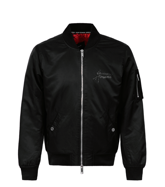 Áo Khoác Bomber màu đen cao cấp Amand AK014