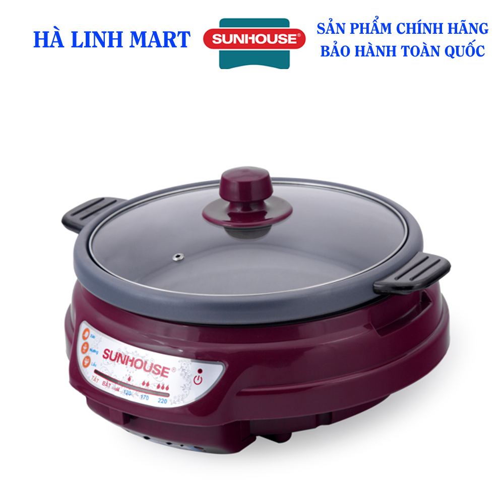 Nồi lẩu điện đa năng sunhouse sh535l - nồi lẩu điện chính hãng, công suất 1300w bảo hành 12 tháng