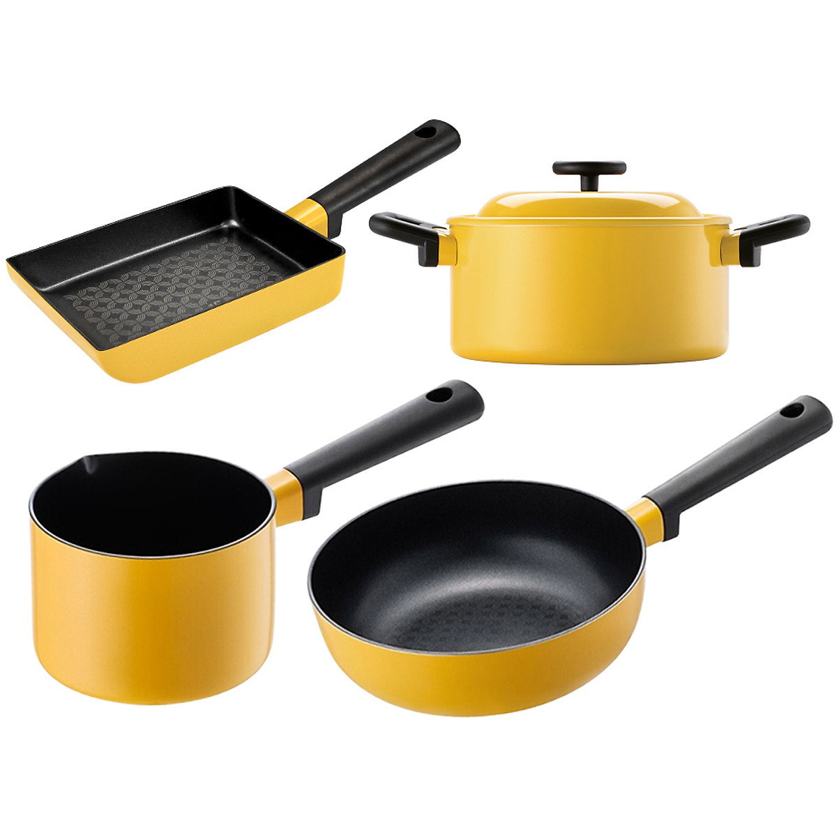 Nồi Chảo chống dính LocKN&Lock Decore thiết kế tinh tế sang trọng màu vàng LDE1142 LDE1225 LDE1222IH