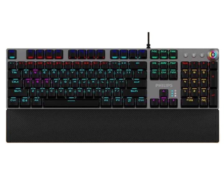 Bàn Phím cơ cao cấp chuyên game Philips SPK8614 Tặng đế kê tay và lót chuột